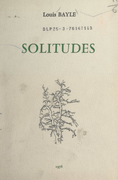ebook cover of Solitudes, by Louis Bayle