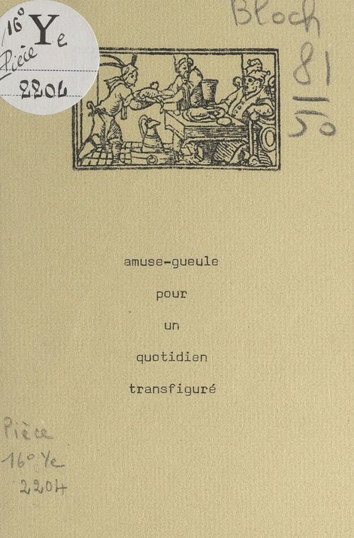 ebook cover of Amuse-gueule pour un quotidien transfiguré, by Michelle Bloch