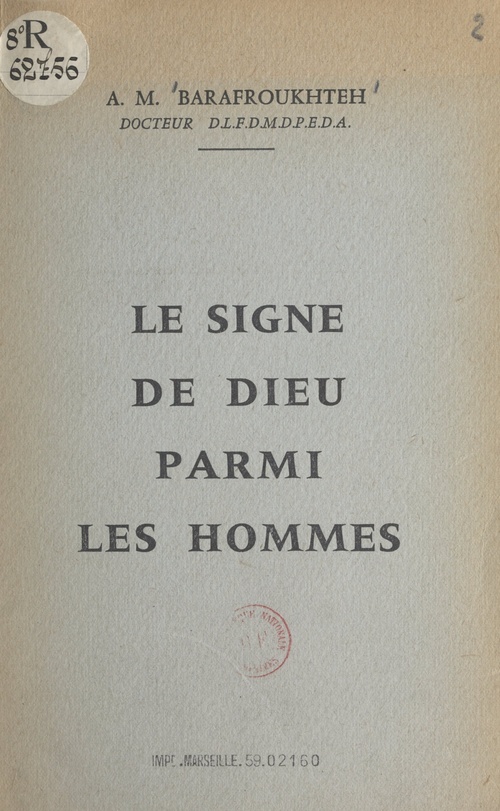 Couverture ebook de Le signe de Dieu parmi les hommes, de A.-M. Barafroukhteh