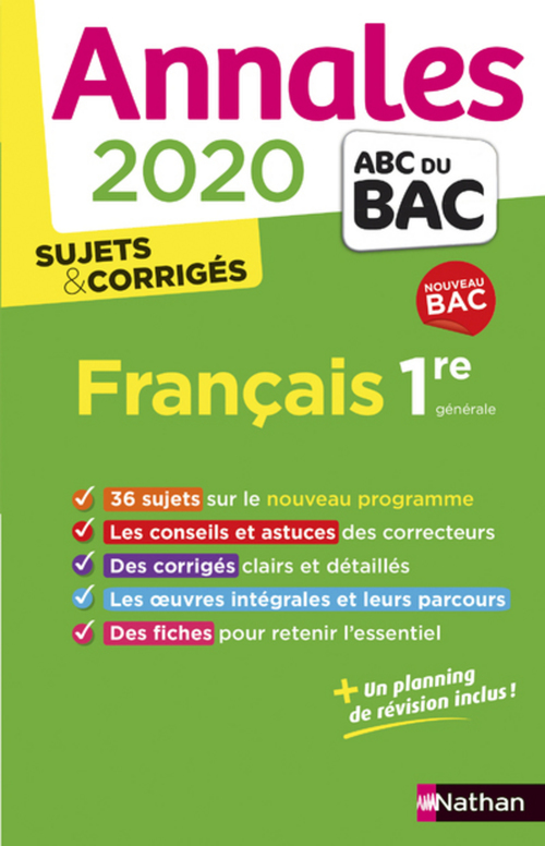 Couverture ebook de Annales BAC 2020 - Français 1re COR, de Anne Cassou-Noguès, Séléna Hébert, Elsa Jollès