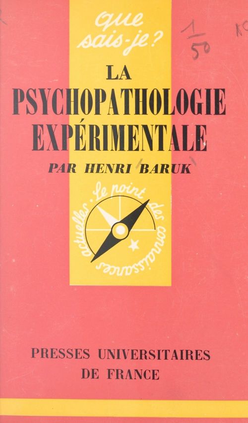 ebook cover of La psychopathologie expérimentale, by Henri Baruk