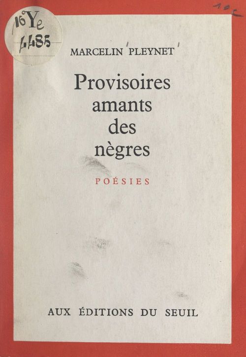 ebook cover of Provisoires amants des nègres, by Marcelin Pleynet