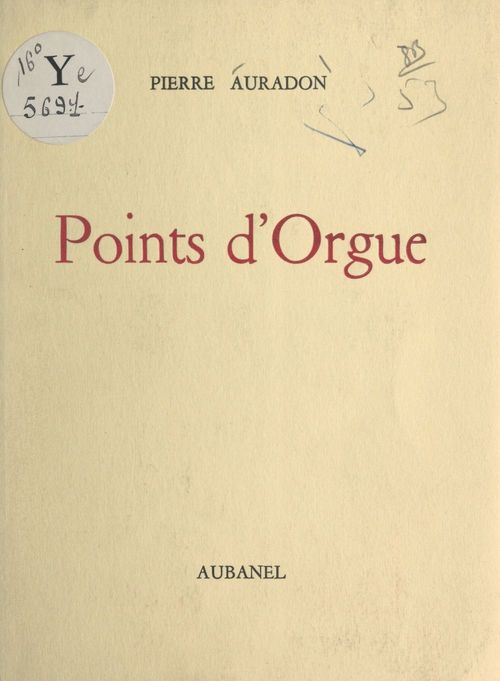 Couverture ebook de Points d'orgue, de Pierre Auradon