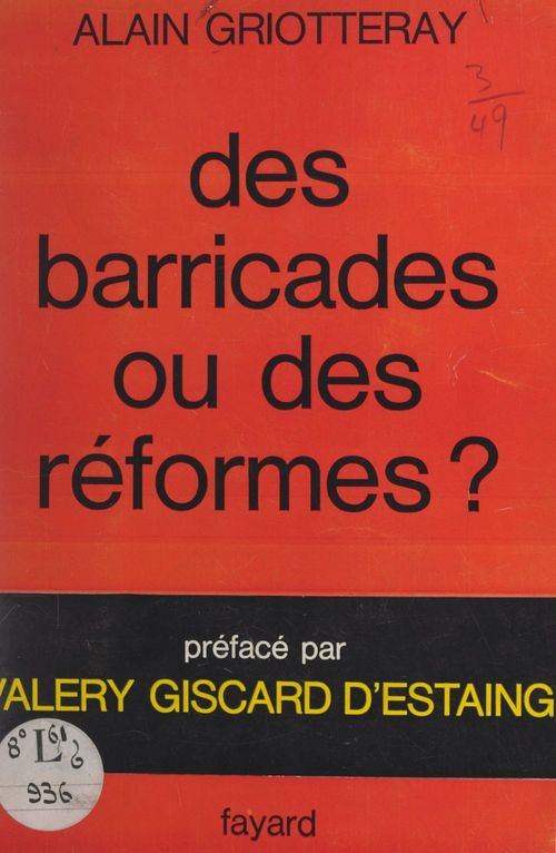 ebook cover of Des barricades ou des réformes ?, by Alain Griotteray