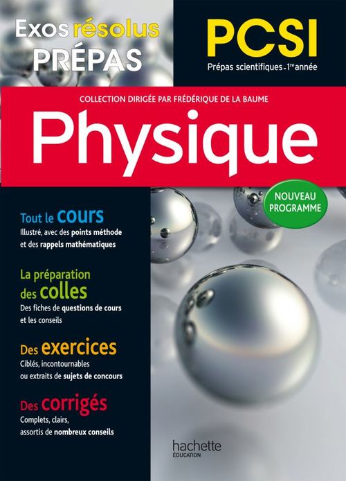 Couverture ebook de Exos Résolus - Prépas Physique PCSI, de Collectif