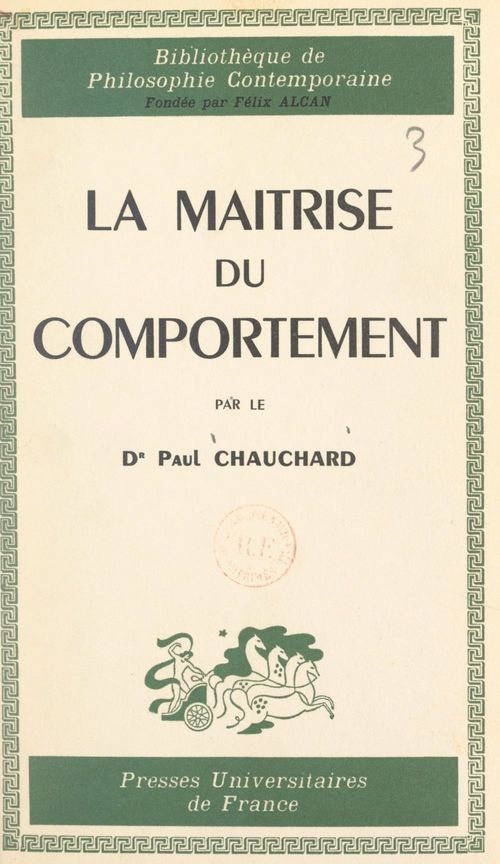 Couverture ebook de La maîtrise du comportement, de Paul Chauchard