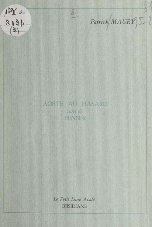 Couverture ebook de Aorte au hasard, de Patrick Maury