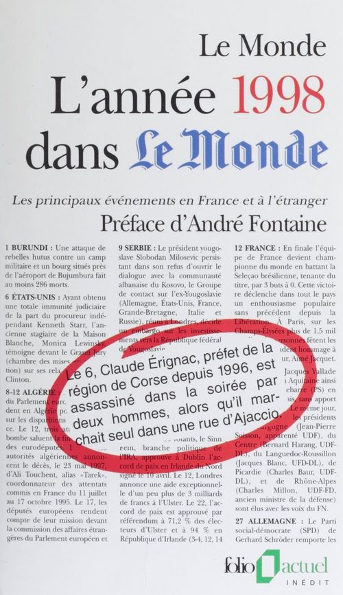 ebook cover of L'année 1998 dans «Le Monde», by André Fontaine