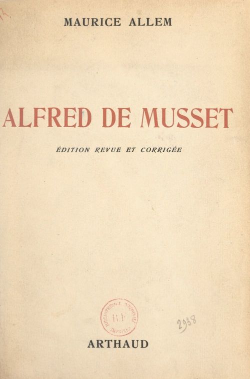 Couverture ebook de Alfred de Musset, de Maurice Allem