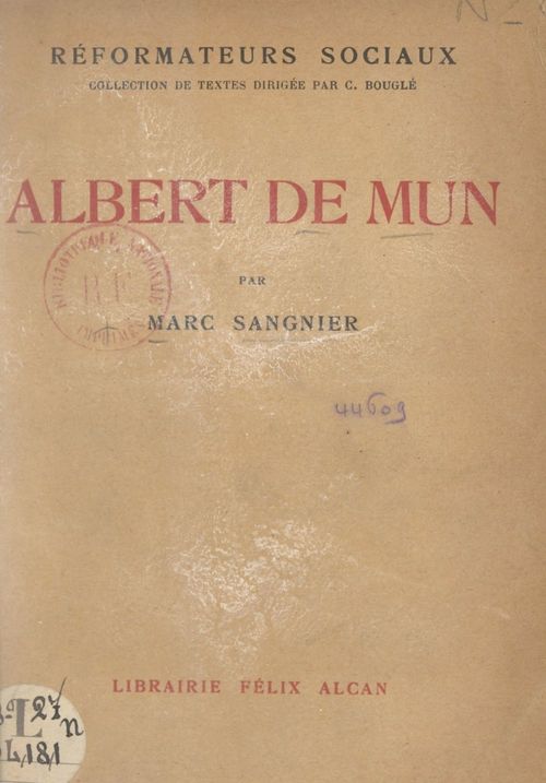 ebook cover of Albert de Mun, by Marc Sangnier