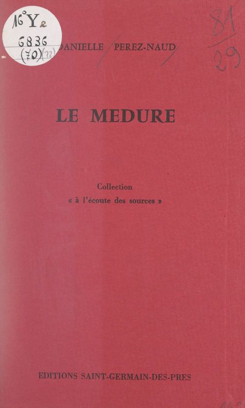 Couverture ebook de Le Medure, de Danielle Perez-Naud