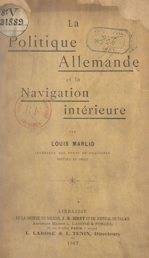 ebook cover of La politique allemande et la navigation intérieure, by Louis Marlio