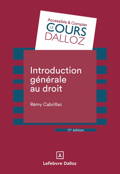 ebook cover of Introduction générale au droit 17ed, by Rémy Cabrillac