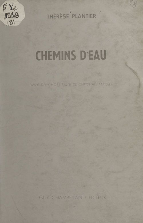 Couverture ebook de Chemins d'eau, de Therese Plantier