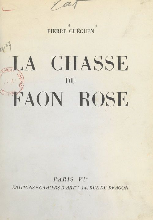 Couverture ebook de La chasse du faon rose, de Pierre Gueguen