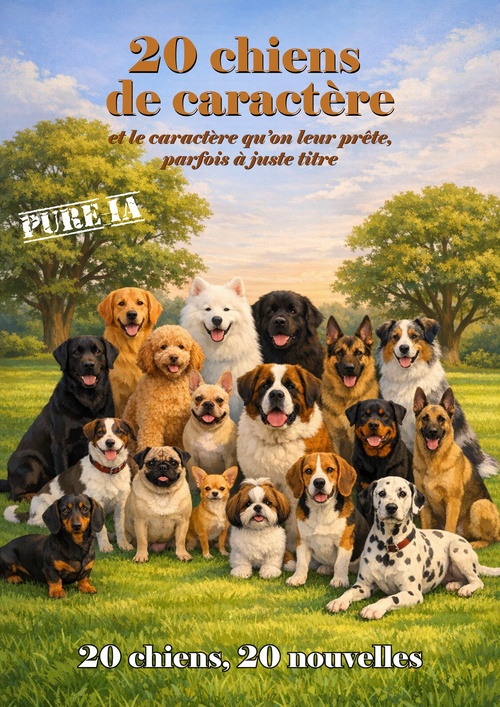 Couverture ebook de 20 chiens de caractère, de IA