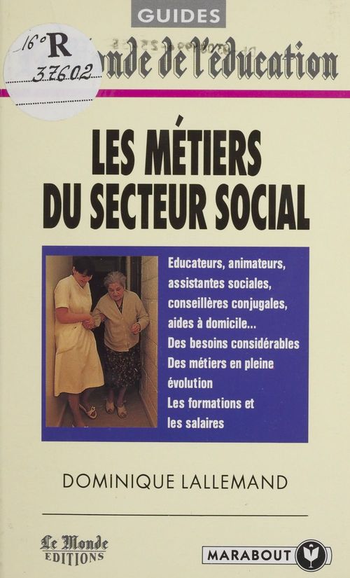 Couverture ebook de Les métiers du secteur social, de Dominique Lallemand