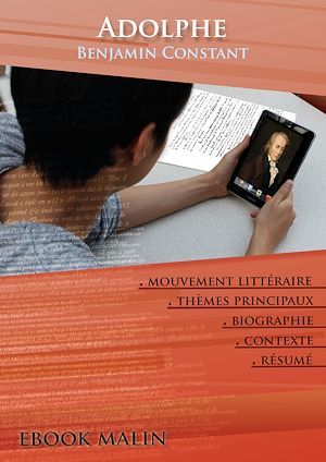 Couverture ebook de Fiche de lecture Adolphe - Résumé détaillé et analyse littéraire de référence, de Benjamin Constant