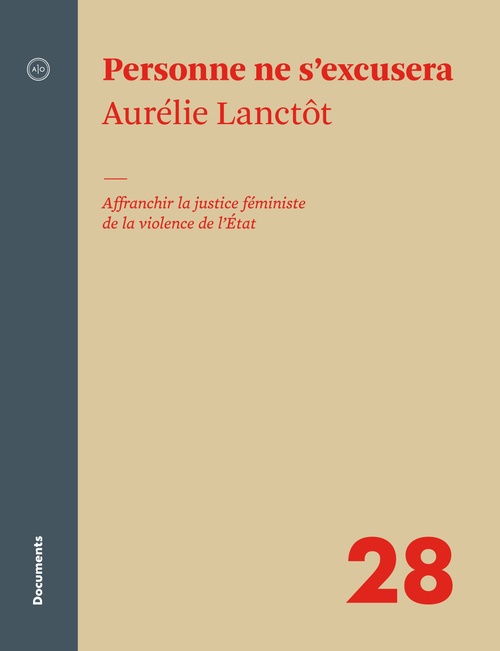 ebook cover of Personne ne s'excusera, by Aurélie Lanctot