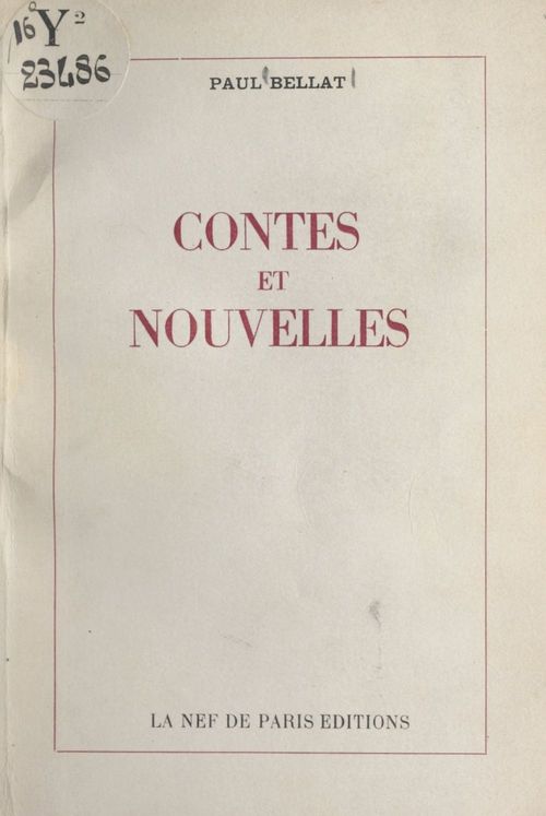 Couverture ebook de Contes et nouvelles, de Paul Bellat