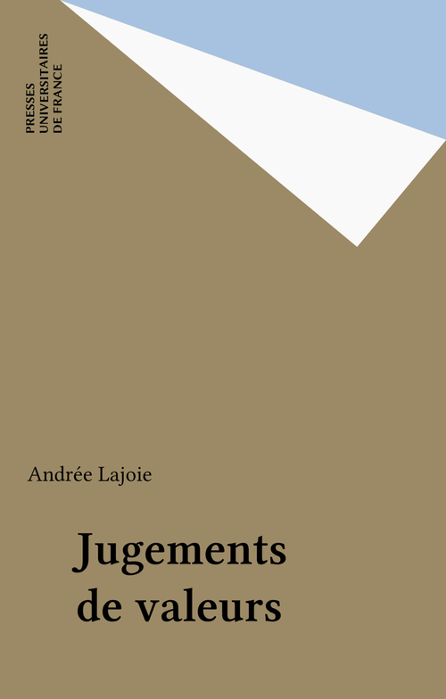 Couverture ebook de Jugements de valeurs, de Andrée Lajoie