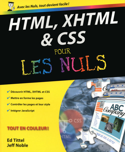 ebook cover of HTML, XHTML & CSS pour les nuls, by Ed Tittel, Jeff Noble
