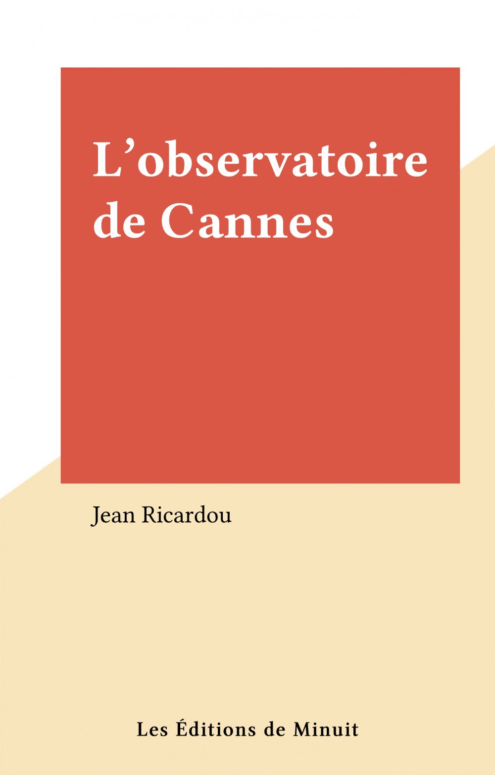 Couverture ebook de L'observatoire de Cannes, de Jean Ricardou