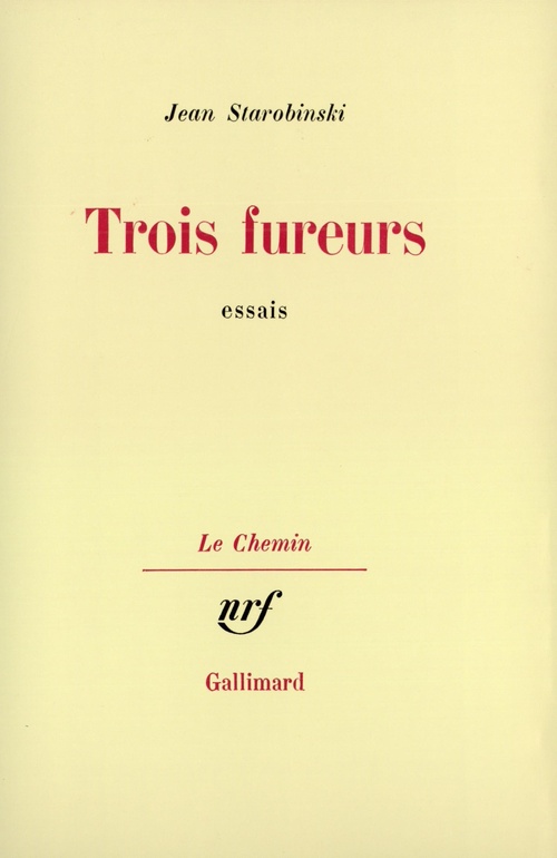 Couverture ebook de Trois fureurs, de Jean Starobinski