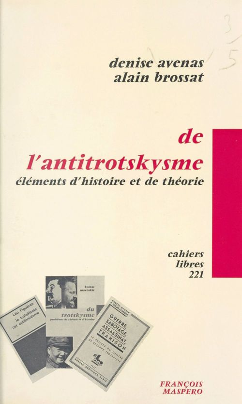 ebook cover of De l'antitrotskysme, by Denise Avenas, Alain Brossat