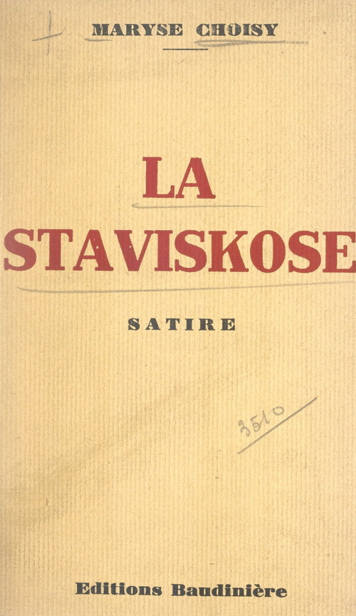 Couverture ebook de La staviskose, de Maryse Choisy
