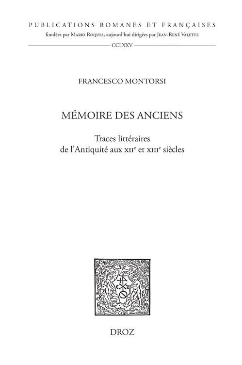 Couverture ebook de Mémoire des Anciens, de Francesco Montorsi