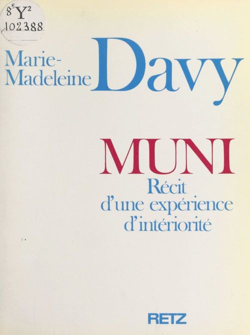Couverture ebook de Muni, de Marie-madeleine Davy