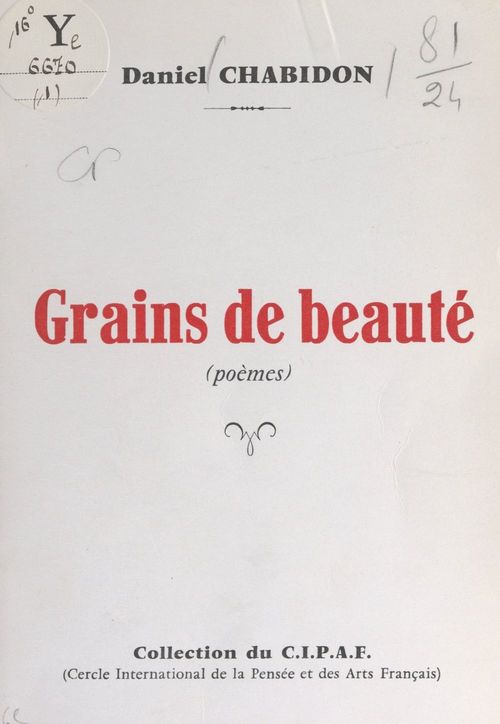 ebook cover of Grains de beauté, by Daniel Chabidon