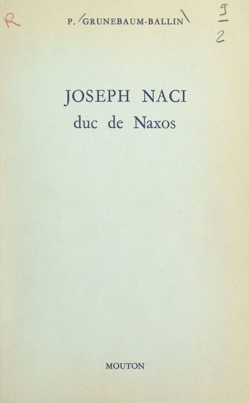 ebook cover of Joseph Naci, duc de Naxos, by Paul Grunebaum-Ballin