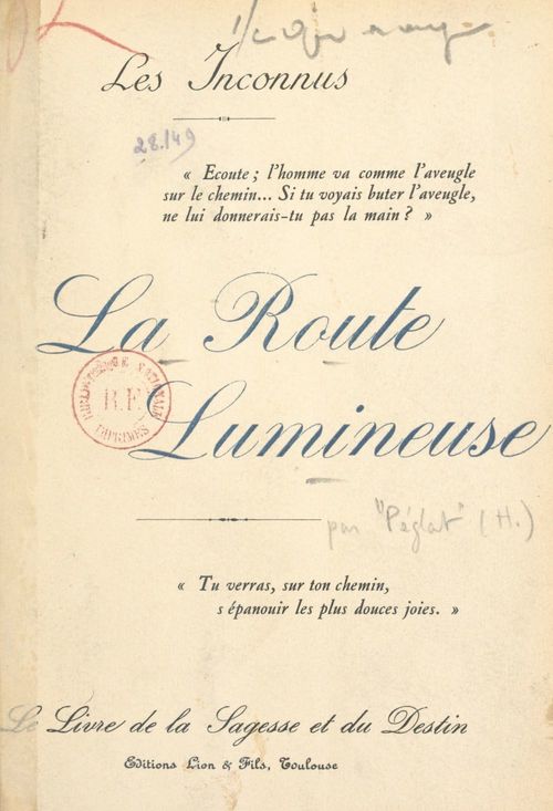 Couverture ebook de Les inconnus. La route lumineuse, de A. Plegat, H. Peglat