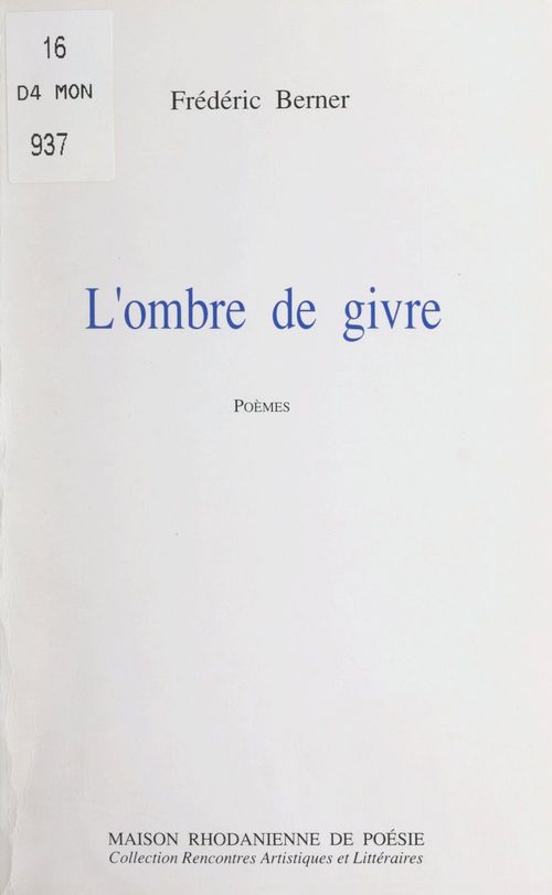 ebook cover of L'ombre de givre, by Frederic Berner