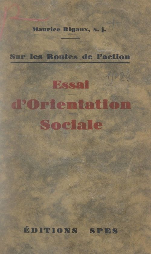 ebook cover of Essai d'orientation sociale, by Maurice Rigaux
