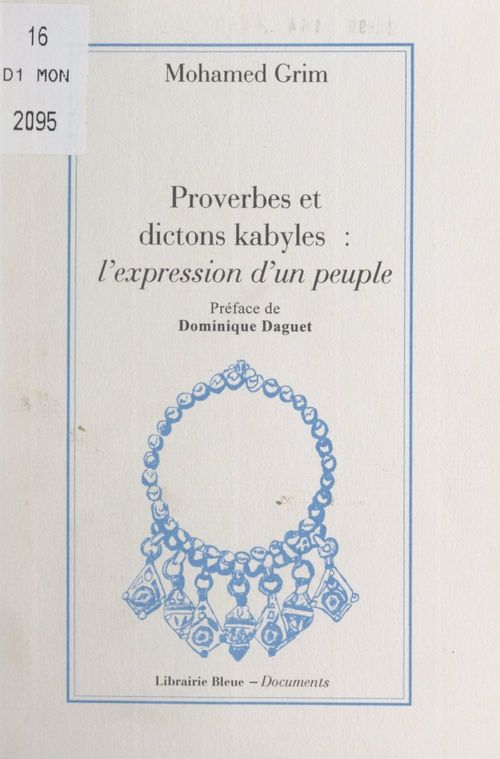 Couverture ebook de Proverbes et dictons kabyles, de Mohamed Grim