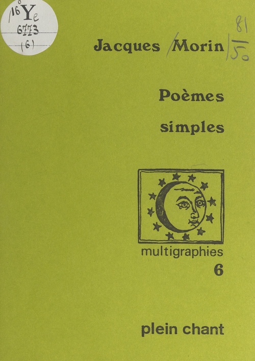 ebook cover of Poèmes simples, by Jacques Morin