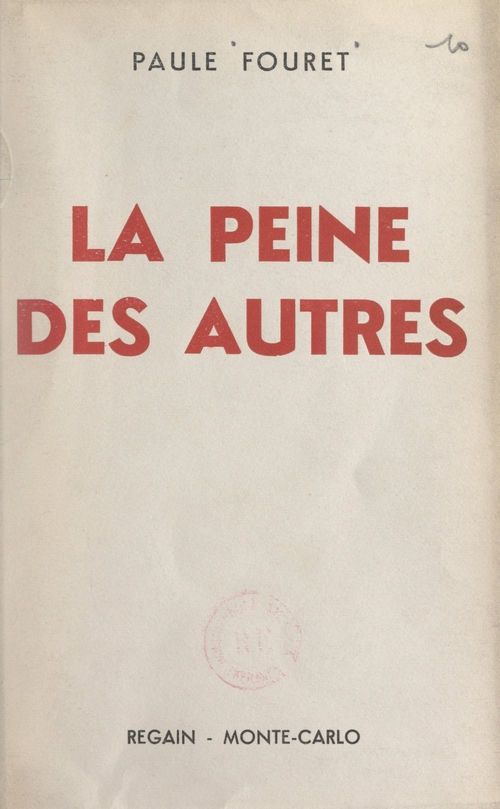 ebook cover of La peine des autres, by Paule Fouret