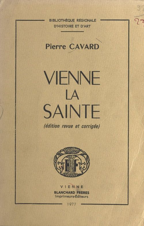 ebook cover of Vienne la Sainte, by Pierre Cavard