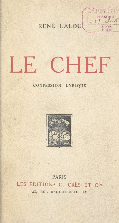 Couverture ebook de Le chef, de Rene Lalou