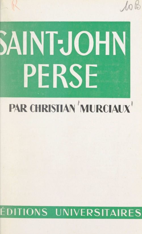 ebook cover of Saint-John Perse, by Christian Murciaux