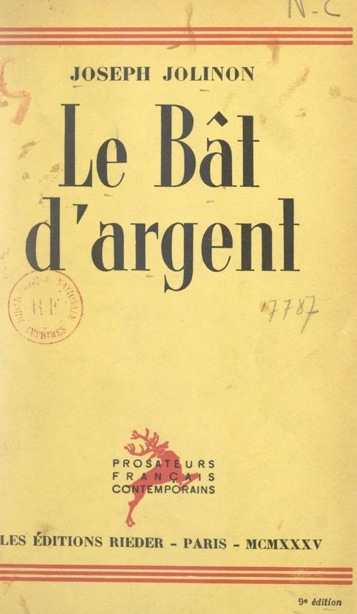 ebook cover of Le bât d'argent, by Joseph Jolinon