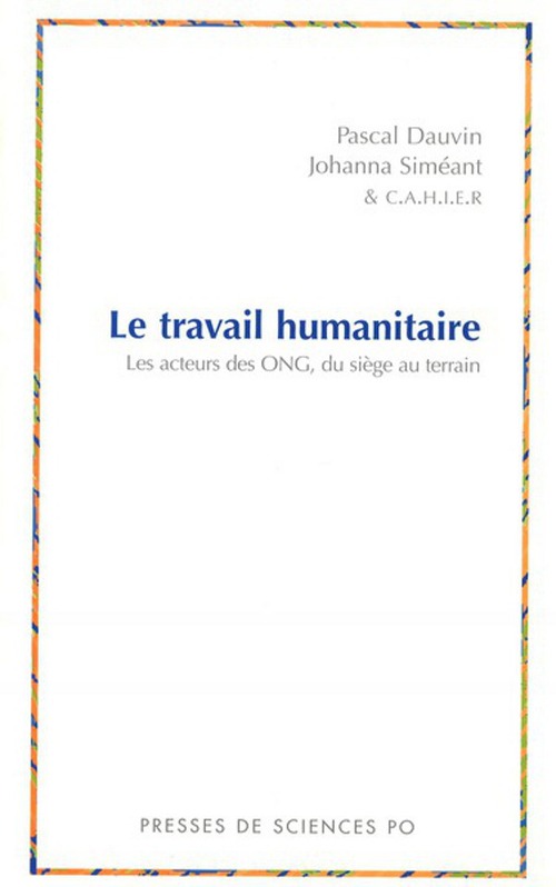 ebook cover of Le travail humanitaire, by Pascal Dauvin, Joanna Simeant