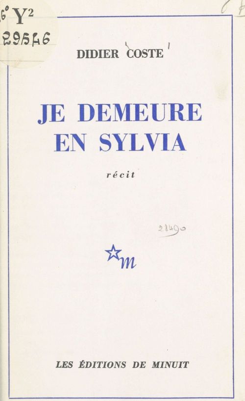 Couverture ebook de Je demeure en Sylvia, de Didier Coste