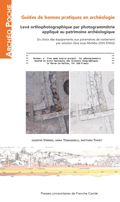 Couverture ebook de Levé orthophotographique par photogrammétrie appliqué au patrimoine archéologique, de Quentin Verriez, Anna Tomasinelli, Matthieu Thivet