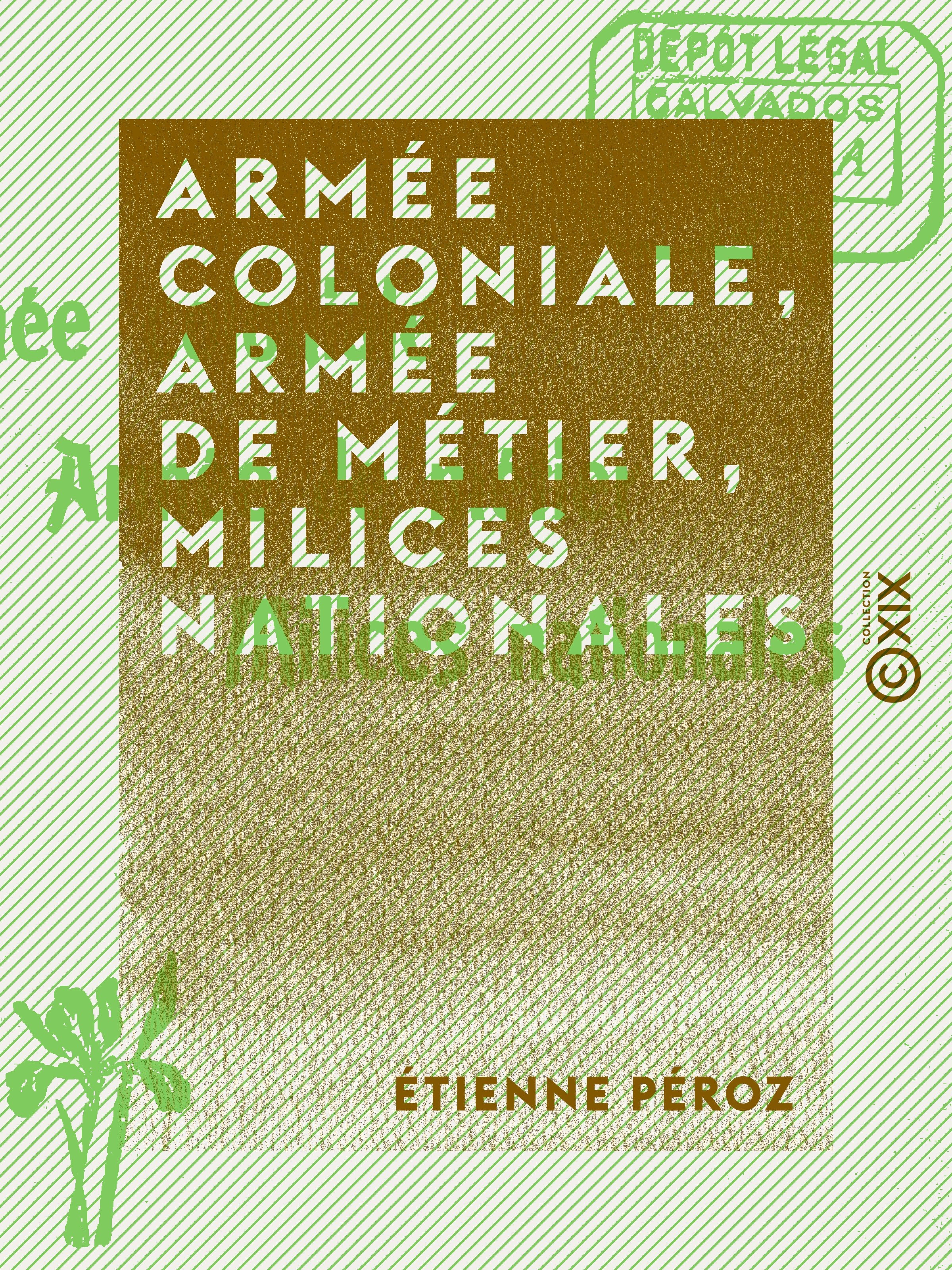 ebook cover of Armée coloniale, armée de métier, milices nationales, by Etienne Peroz