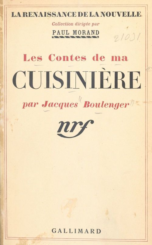 Couverture ebook de Les contes de ma cuisinière, de Jacques Boulenger