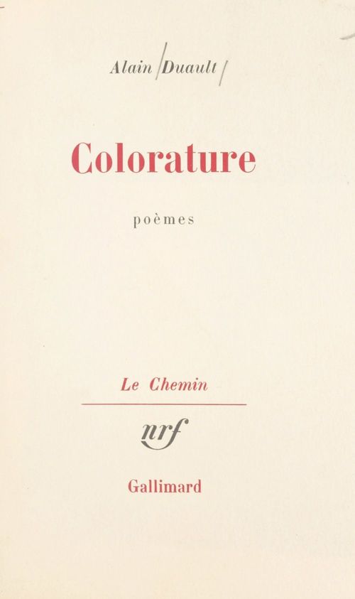 Couverture ebook de Colorature, de Alain Duault